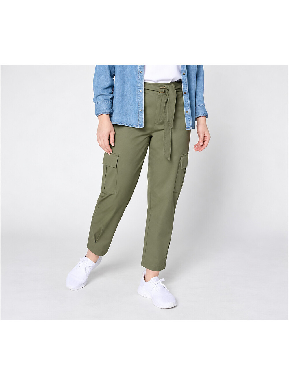 Martha Stewart Signature Utility Pocket Ankle Pants Dusty Olive, Size Petite 2X